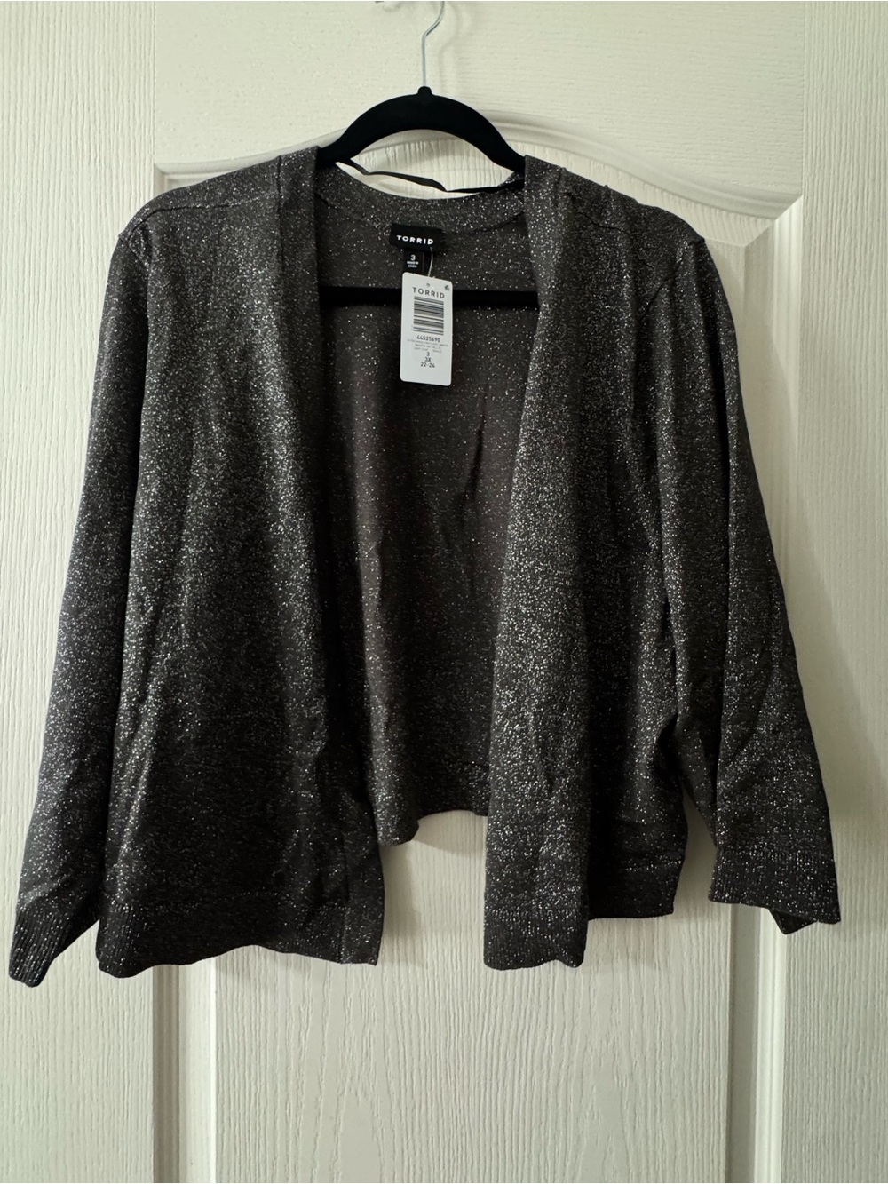 TORRID 3X Black Sparkle Open-Front Cardigan shrug